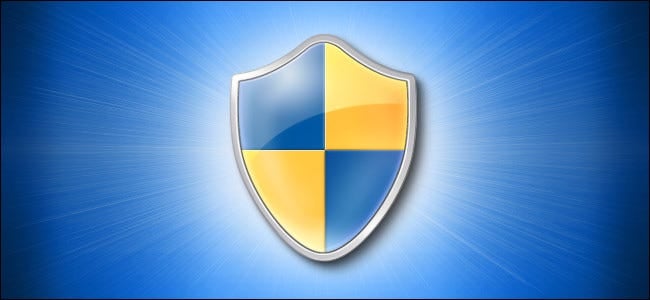 Windows 10 Shield Logo Icon paBlue Background