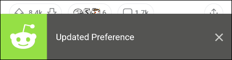 update preference message