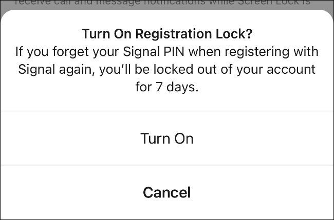Enable Registration Lock in Signal