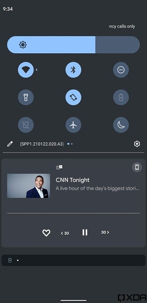 Android 12 nova IU do painel de notificações