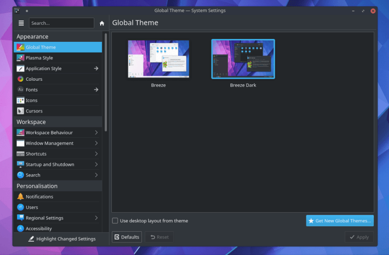 KDE Neon Global Theme
