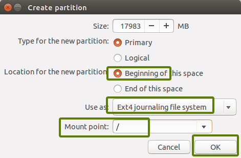 Partition für Ubuntu-Installation erstellen