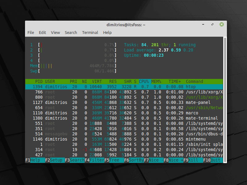 linux mint 20 mate ram usage