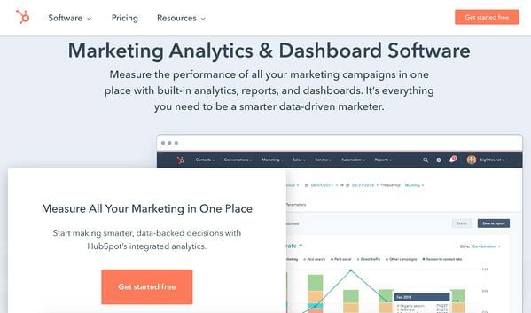 Business Intelligence & Data Reporting Tools voorbeeld hubspot marketinganalyse en dashboardsoftware