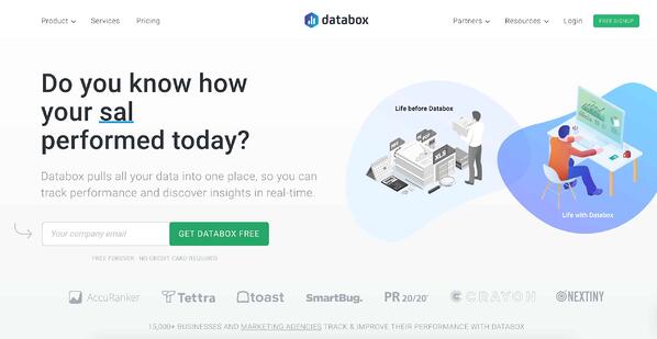 Business Intelligence & Data Reporting Tools voorbeeld databox