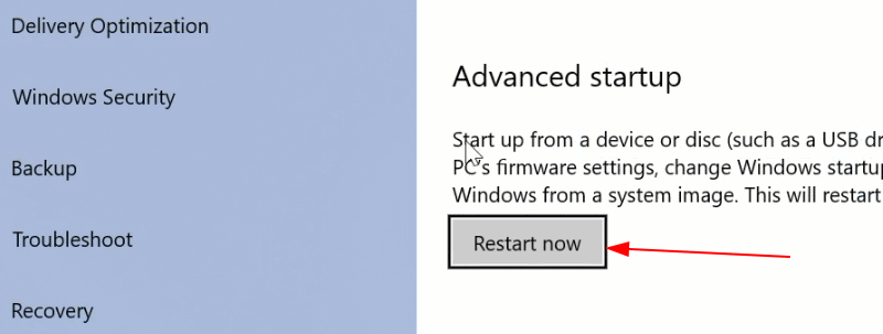 Odprite nastavitve Uefi Windows