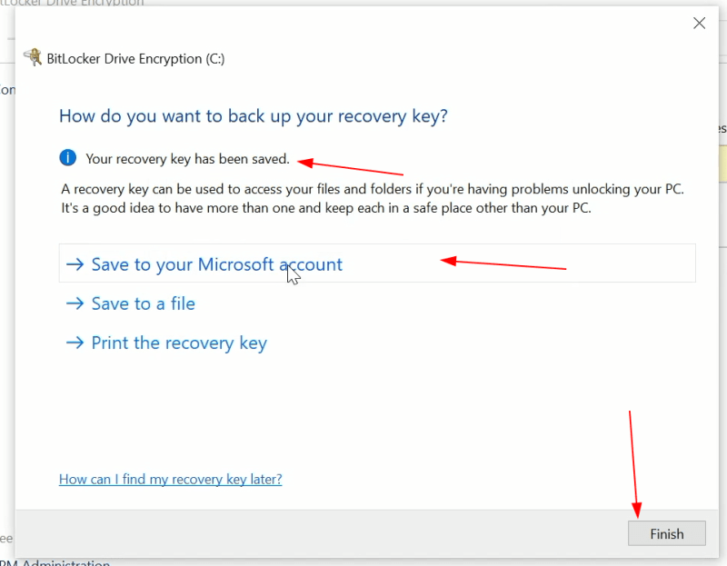 Back Up Recovery Key