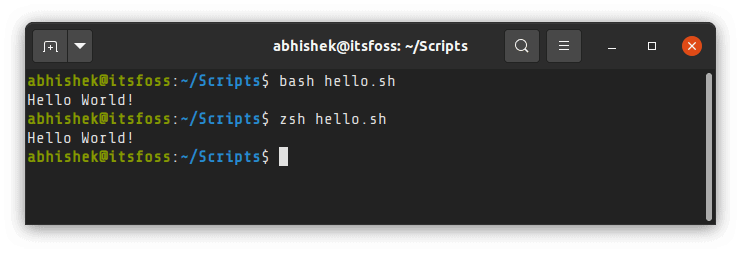 Execute Shell Script With Zsh