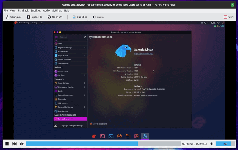 Haruna Player Garuda Linux