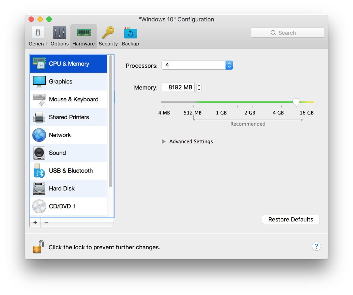How to install Windows on Mac: Configure hardware in Parallels