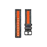 Afbeelding van Fitbit Versa 2 geweven bandaccessoire, houtskool / oranje, klein