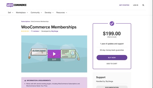 Home page of WooCommerce Memberships
