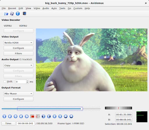 Avidemux視頻編輯軟件，用於YouTube和動畫視頻