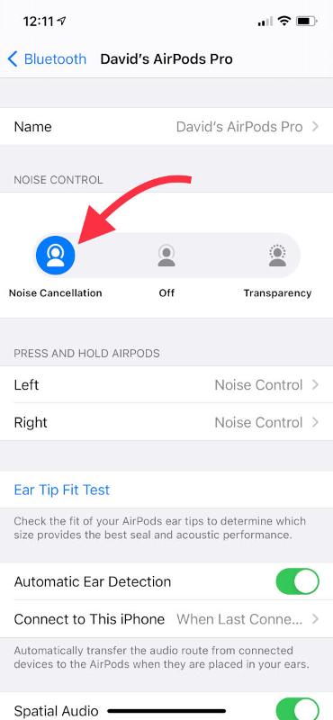 Jak ovládat potlačení hluku na AirPods Pro