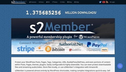 Home page of s2Member