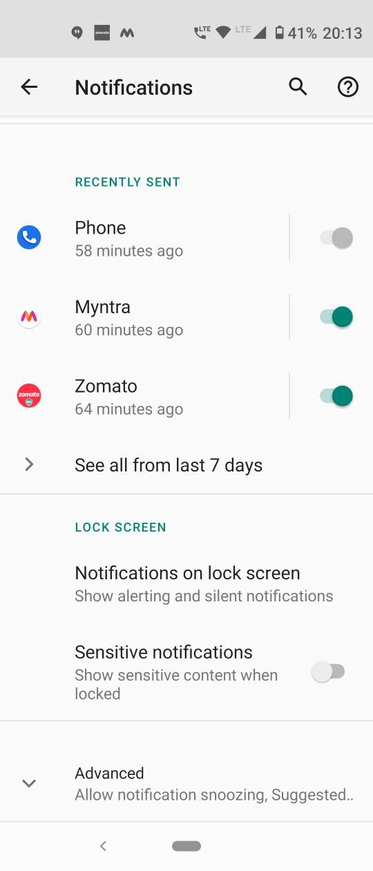 Android Hide sensitive Notifications Android 11.