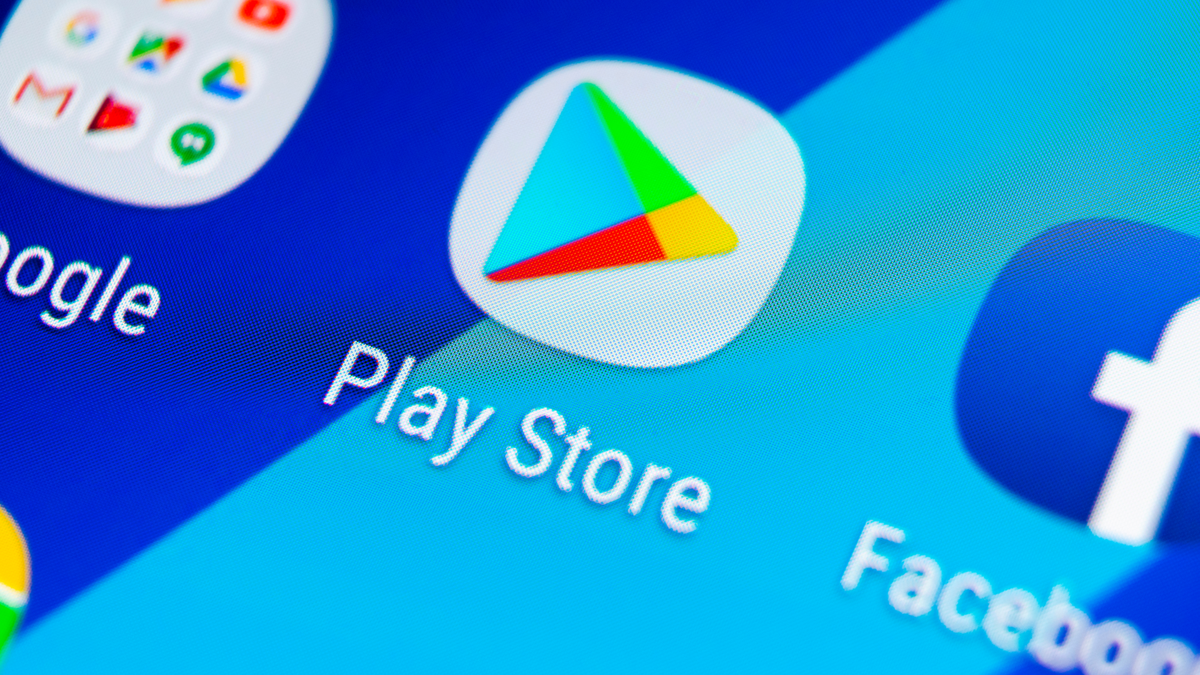 Google Play Store application icon on Samsung smartphone