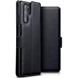 Image of Terrapin, Compatible with Huawei P30 Pro Case Slim Fit GENUINE LEATHER Wallet Flip Cover - Black