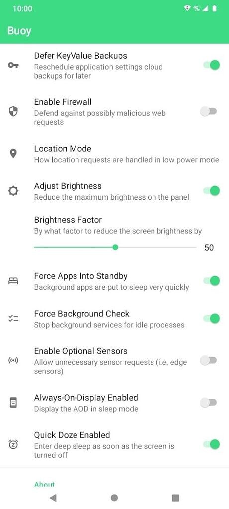 Buoy app customize Android battery saver settings 2