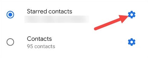 starred contacts settings