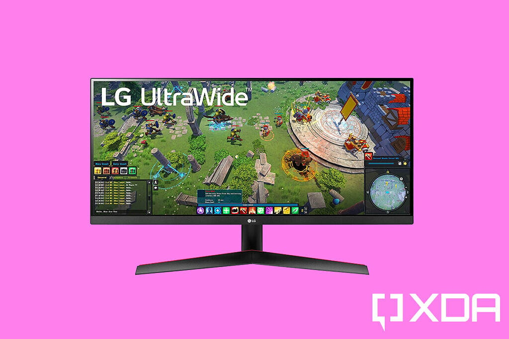 LG 29WP60G-B Ultrawide pink background