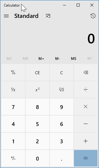 windows 10 calculator shortcut