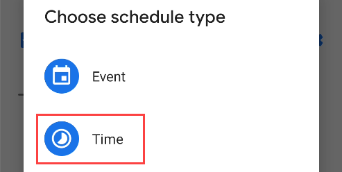 do not disturb choose schedule type