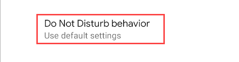 do not disturb behavior options