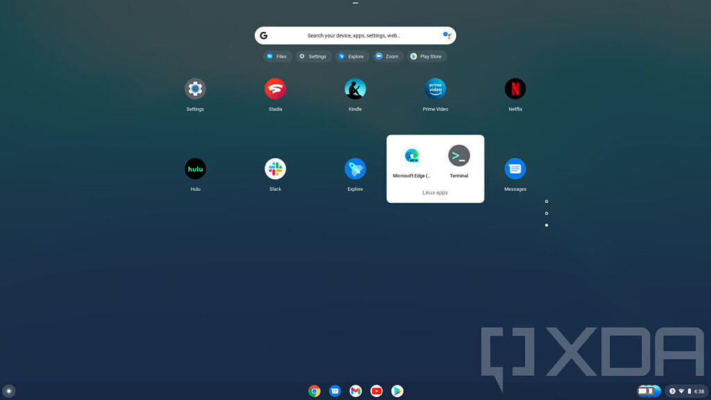 Chrome OS app drawer showing Microsoft Edge
