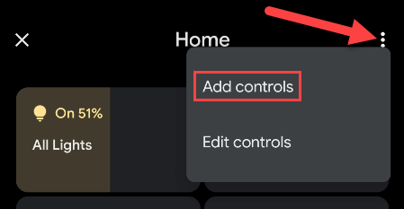 Open the menu and "Add Controls."