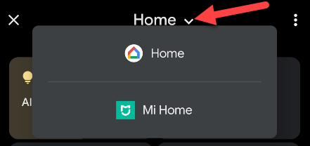 Switch between smart home apps.