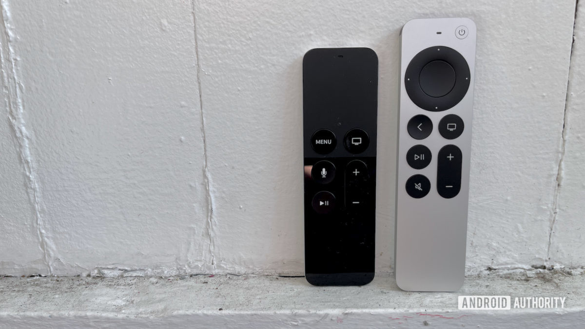 Apple TV 4K remotes compared side by side.