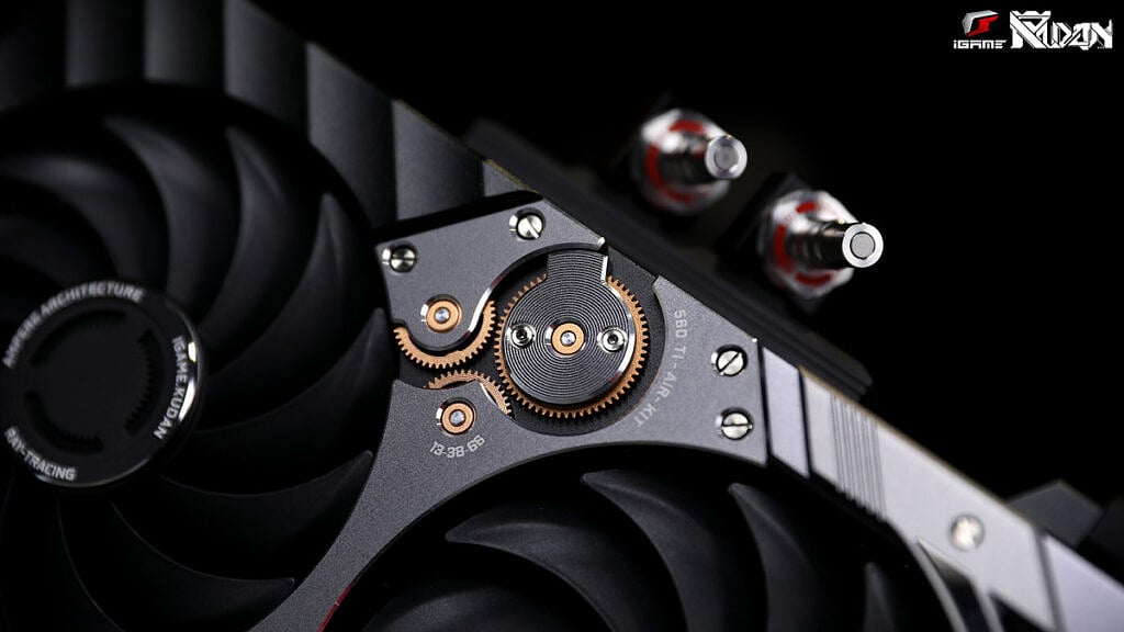 Close up of Colorful iGAME KUDAN RTX 3090 graphics card