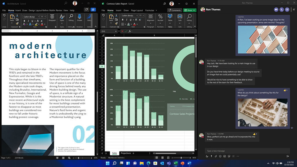 Microsoft Office with a new design