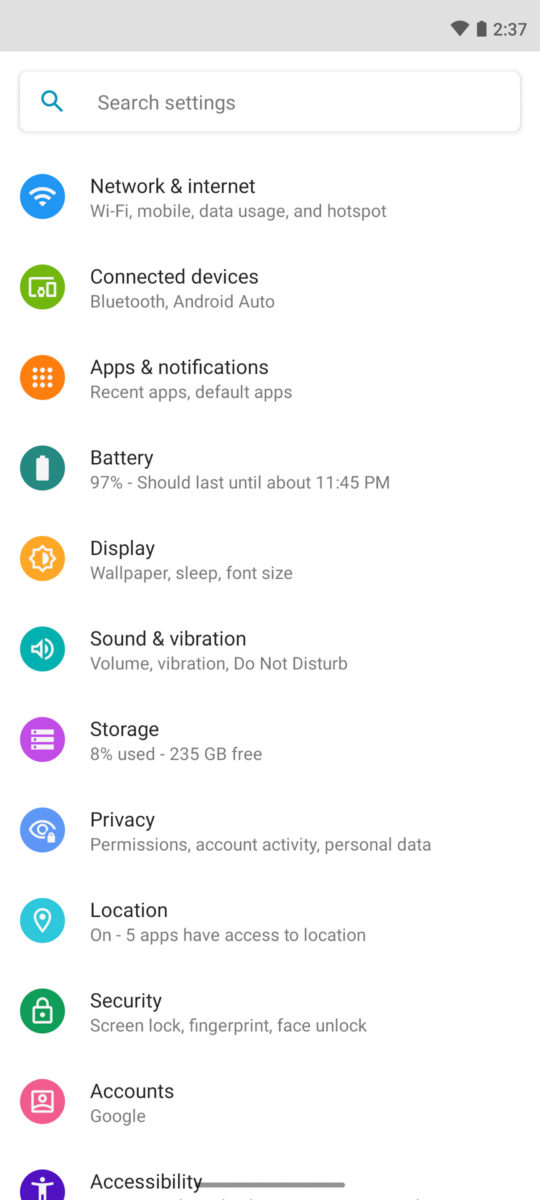 Motorola Moto G Stlyus 5G settings menu 2