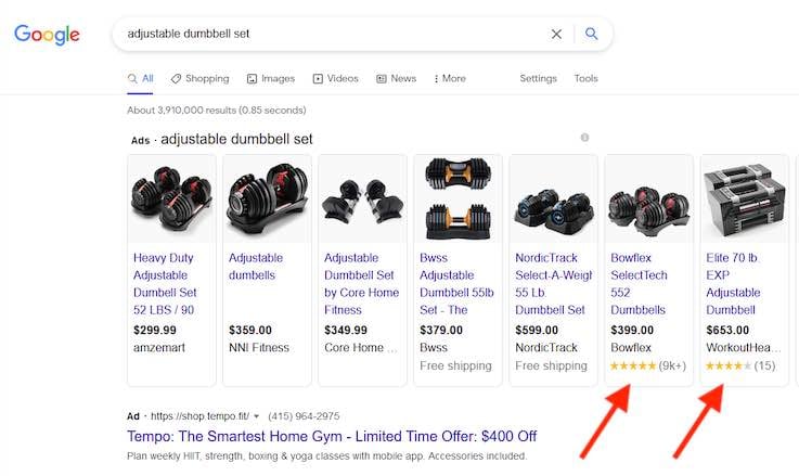 Comment afficher les avis sur les produits dans Google Ads