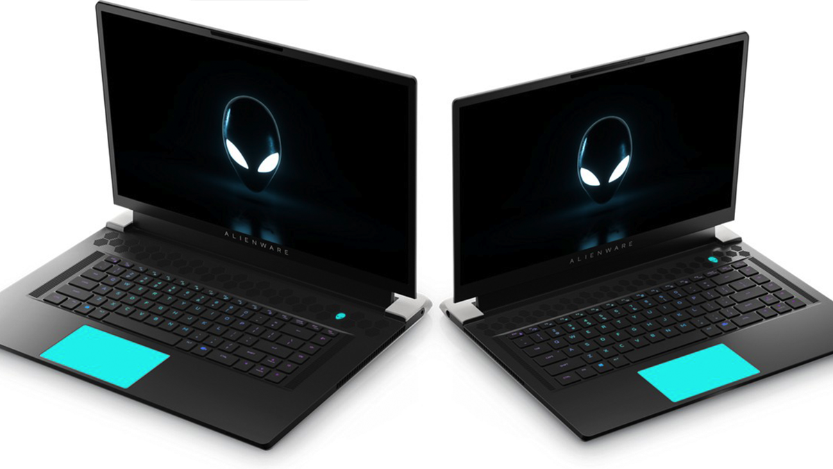 The Alienware x15 and x17 with LED trackpads.