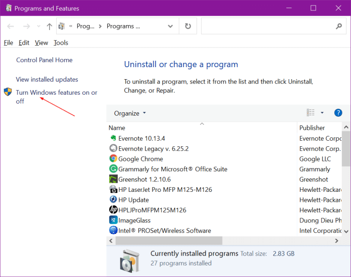 uninstall Windows Media Player in Windows 10 pic9