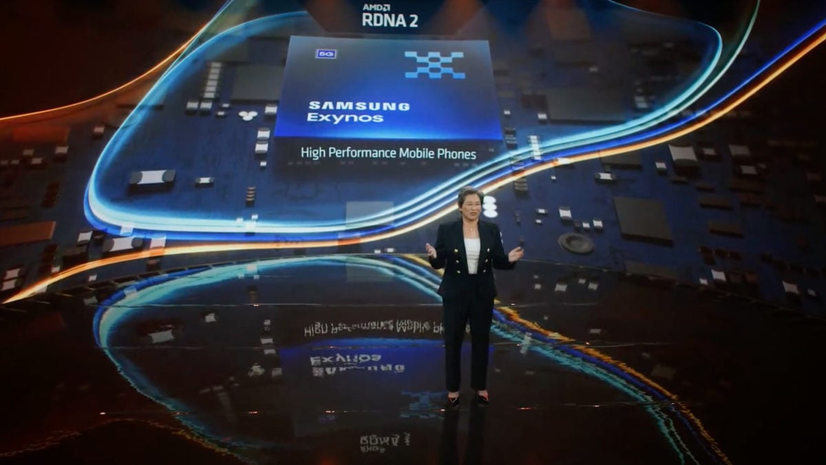 Anúncio do chip AMD Samsung Exynos na Computex 2021.