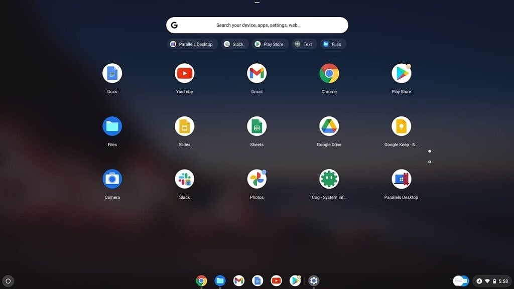 Parallels Desktop in launcher Chrome OS