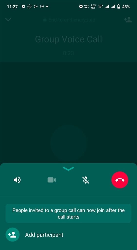 Add participant button in WhatsApp calling