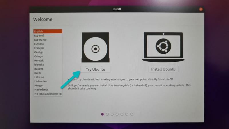 通過實時 USB 嘗試 Ubuntu