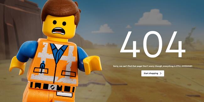 404 kukanganisa peji peji kubva kune webhusaiti lego
