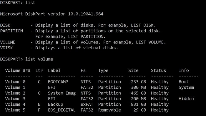 diskpart set filesystem type