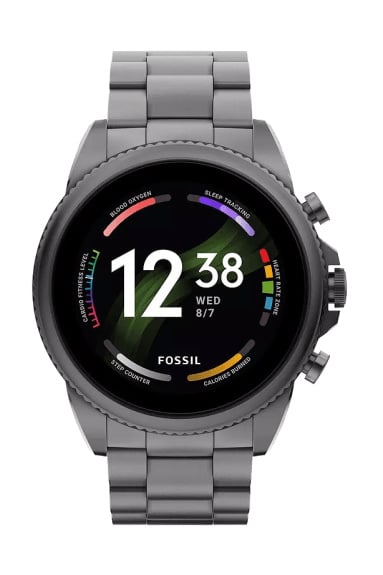 Fossil Gen 6 smartwatch for men with gray stainless steel strap