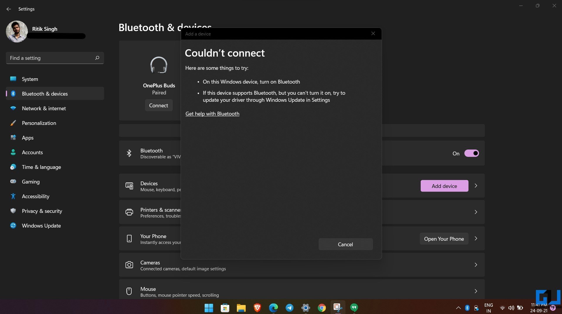 Bluetooth'un Çalışmaması, Ses Gecikmesi ve Bağlantı Sorunlarını Düzeltin Windows 11 PC