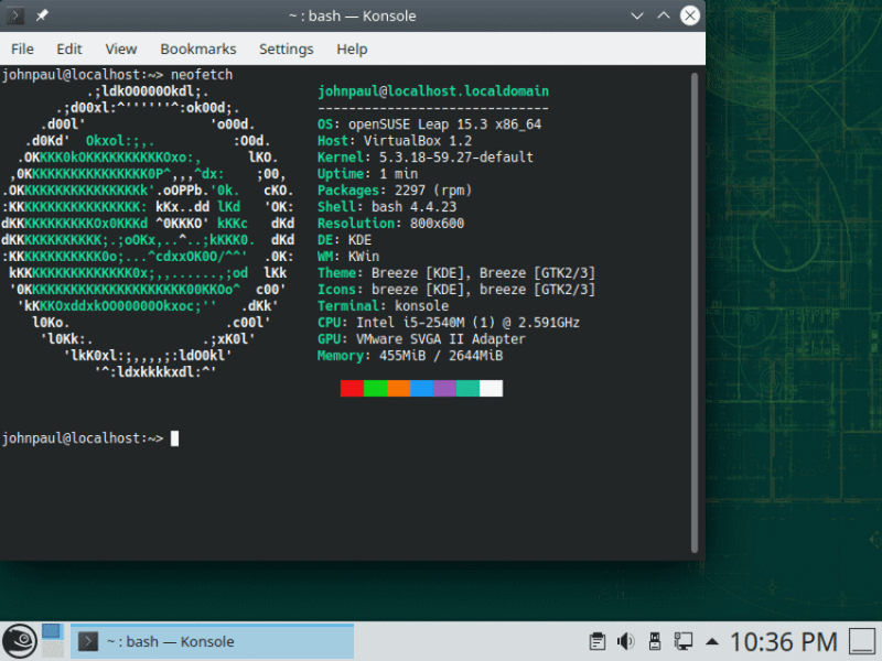 openSUSE Leap desktop