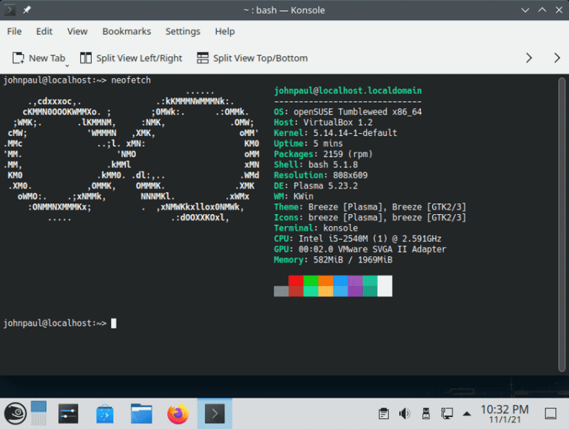 openSUSE Tumbleweed desktop
