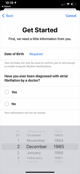 consent form for irregular heart rate notifications
