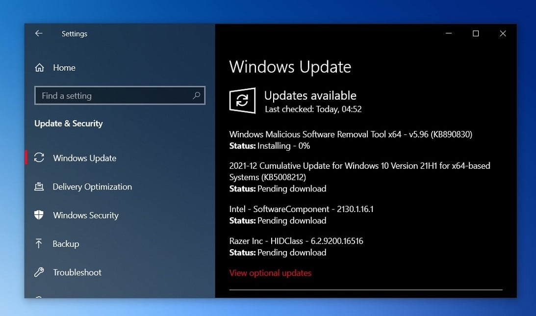 KB5008212 Windows Update